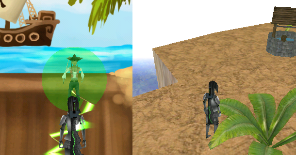 Maiden Wars tropical shore and island gameplay scenes