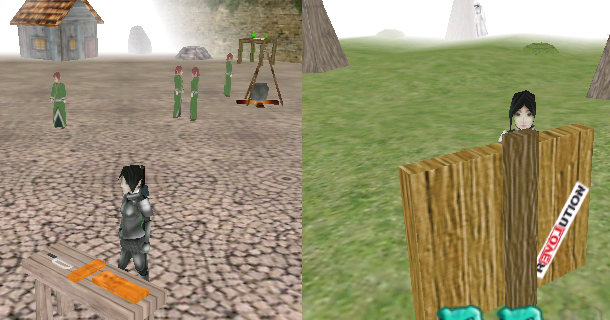 Maiden Wars village and wilderness gameplay scenes